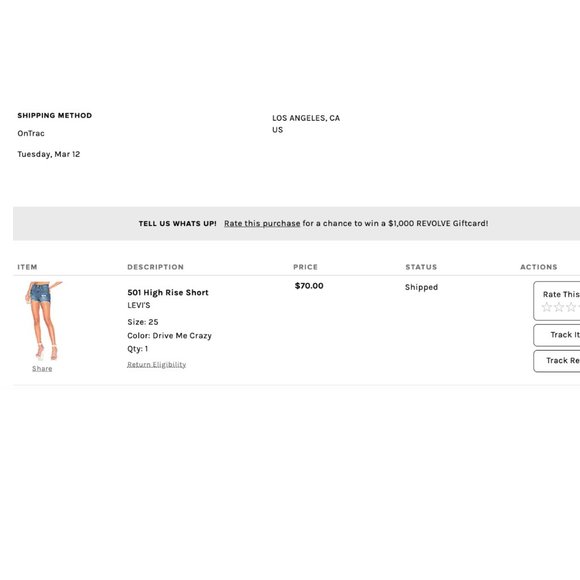 Levi's 501 Denim Short Size 25 - Picture 7 of 7